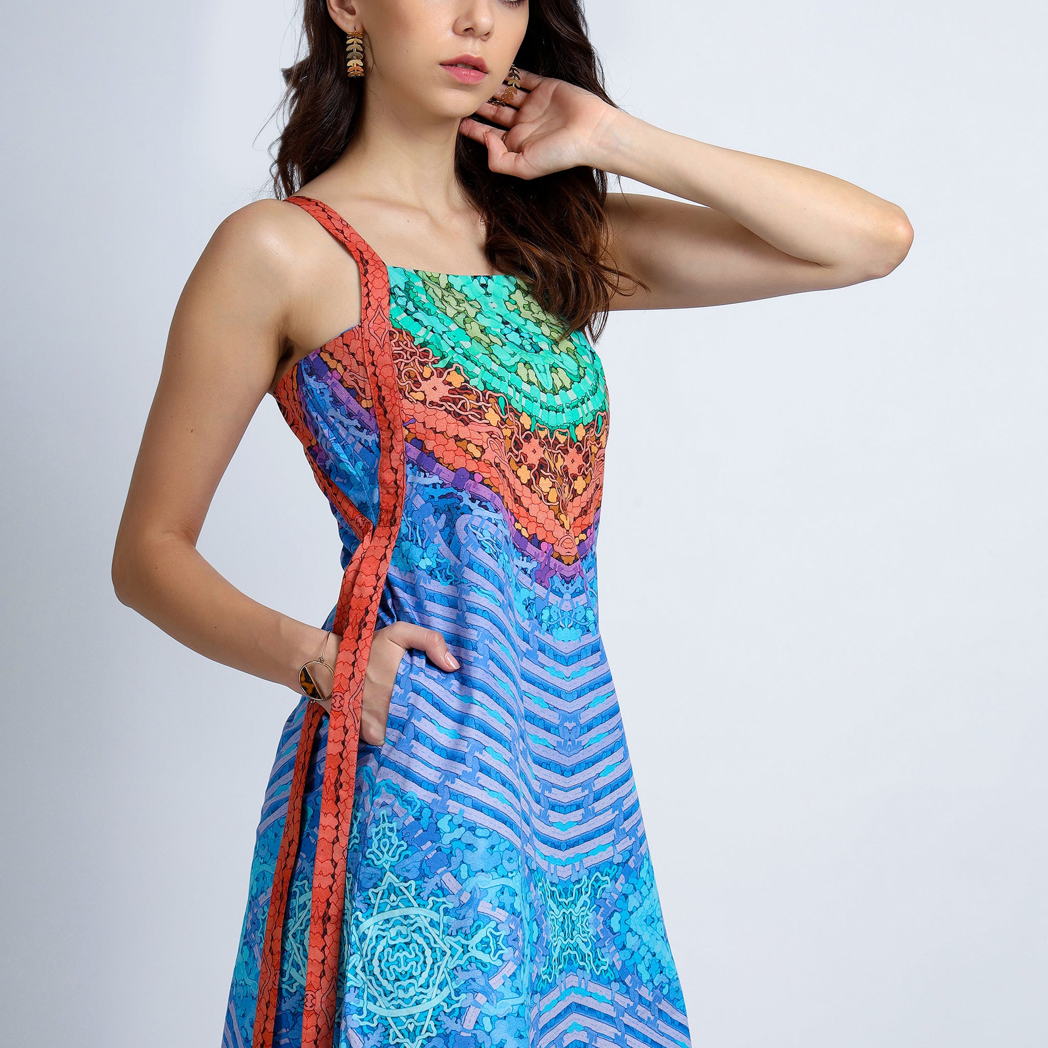 Veil Open Strap Dress