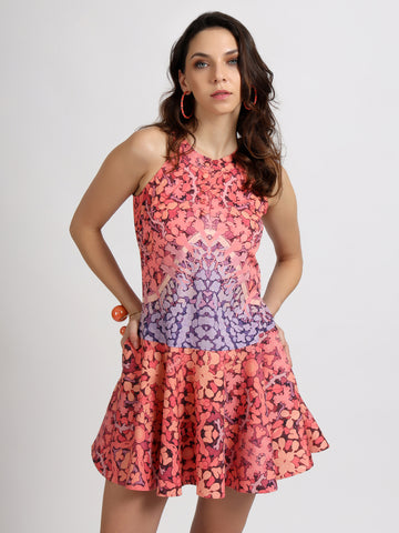 Blooming Shield Flared Dress