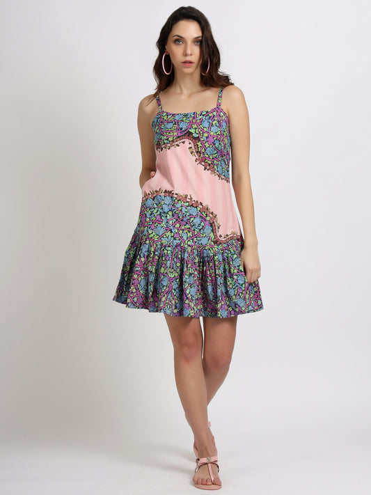 Unfolded Beauty Pleated Strap Dress