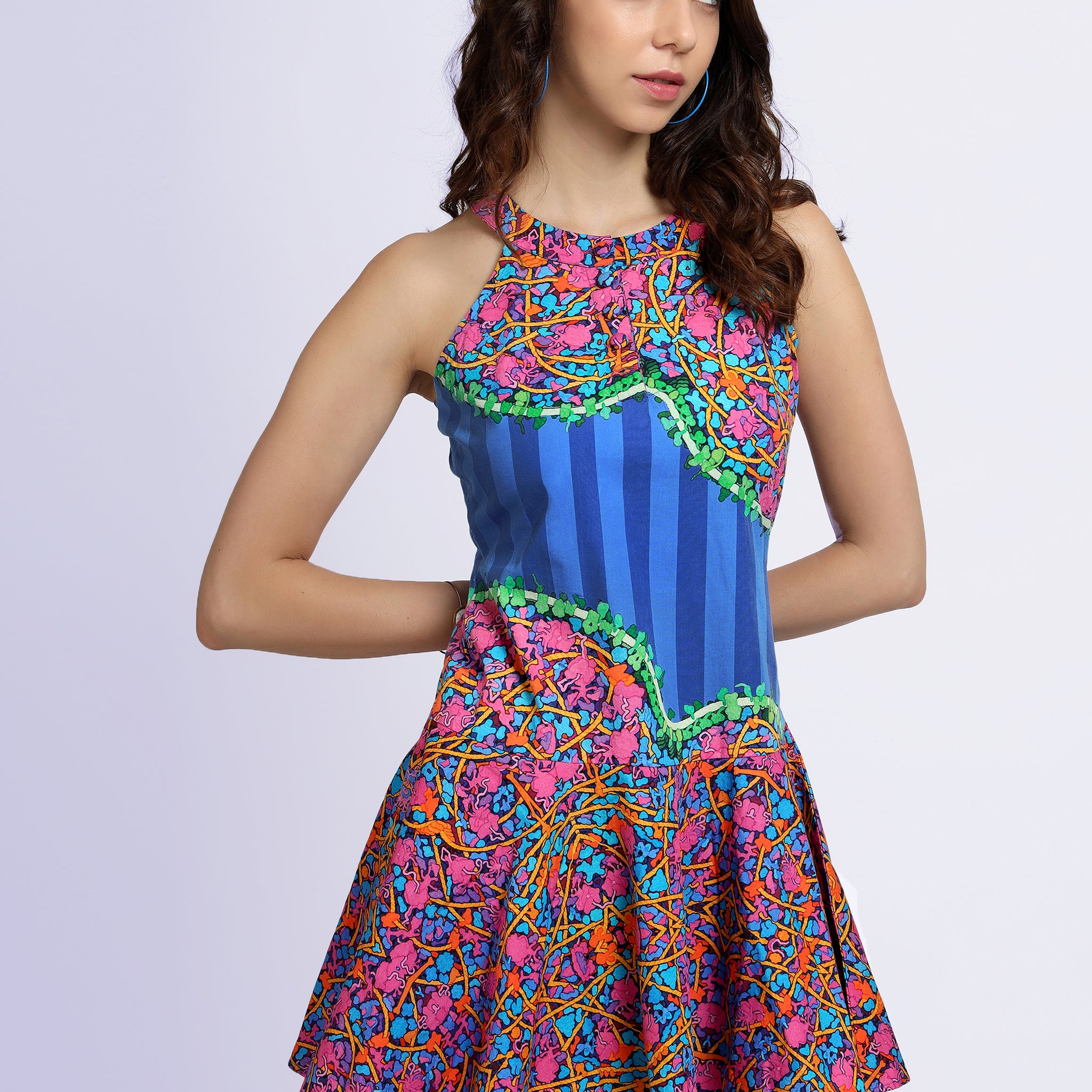 Infinite Bloom Flared Dress