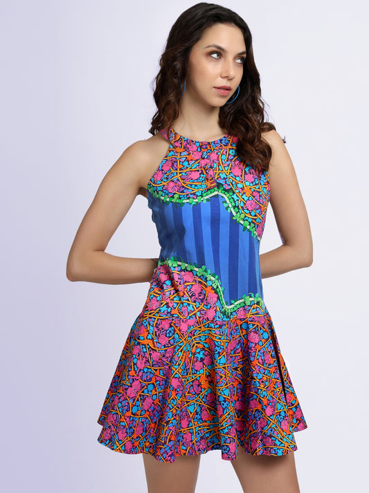 Infinite Bloom Flared Dress