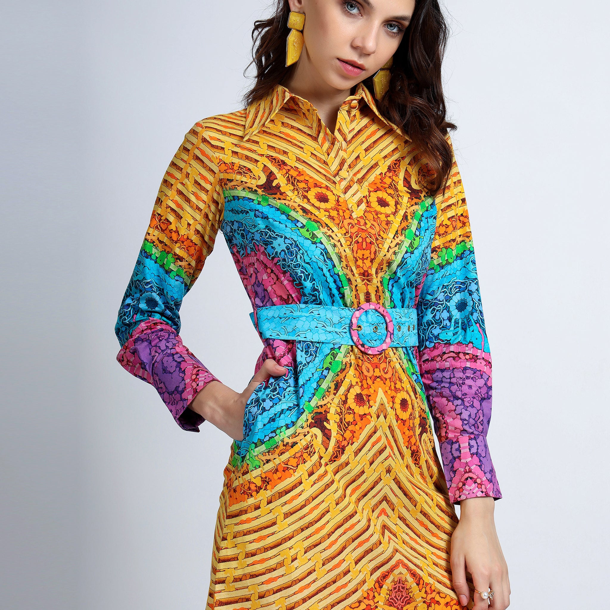 Layers of Light Dress with Belt