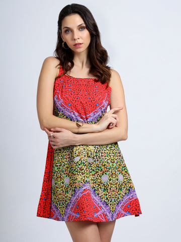 Crimson Pulse Open Strap Dress