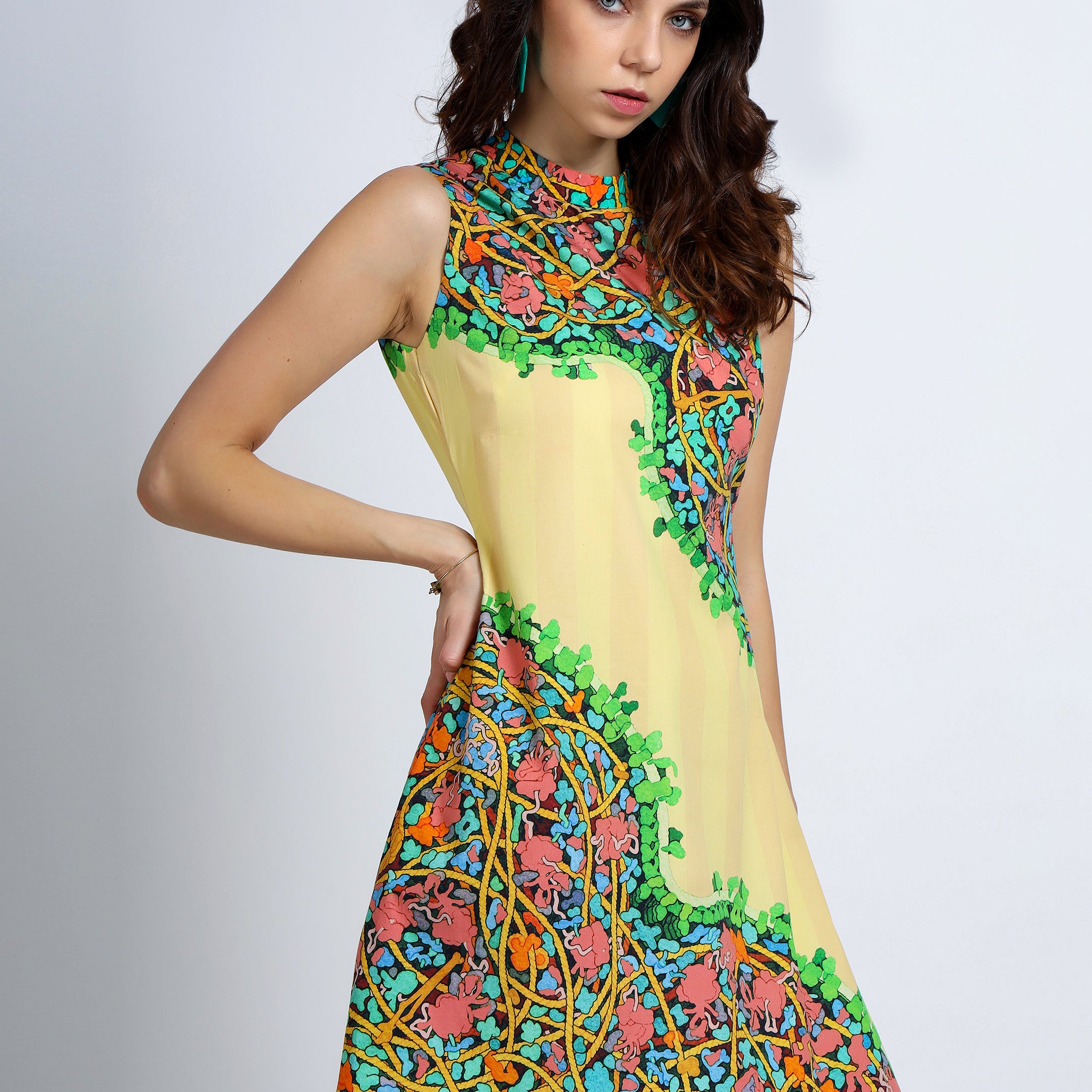 Nature’s Rhythm Stripe A Line Dress