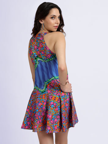 Infinite Bloom Flared Dress