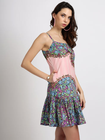 Unfolded Beauty Pleated Strap Dress