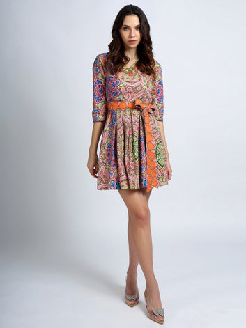 Warm Enclosure Knot Dress with Belt