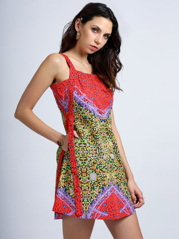 Crimson Pulse Open Strap Dress