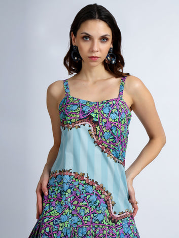 Radiant Life Pleated Strap Dress